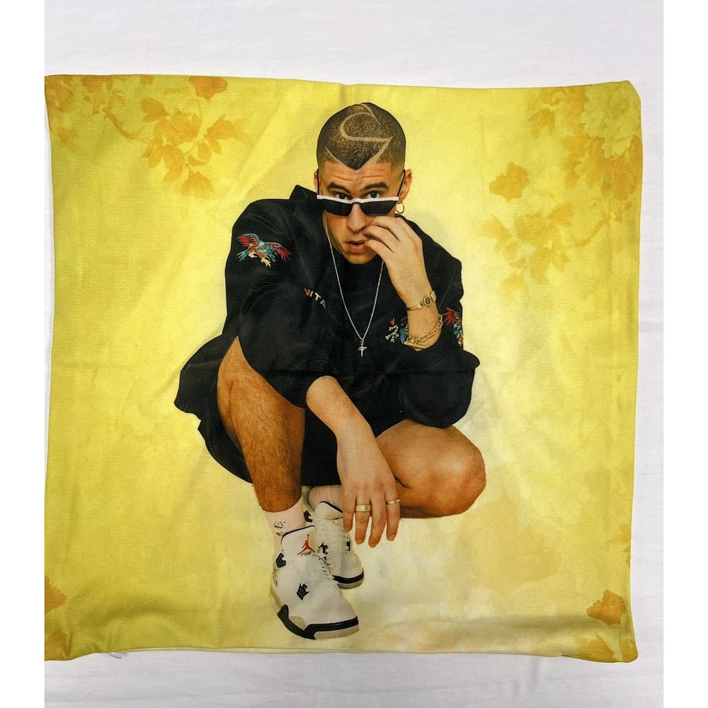 Bad Bunny 2 Sided Pillow Cover Case Home Decor 17" x 17"